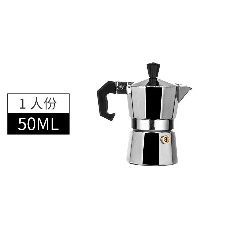 Mocha Coffee Pots Italian Aluminum Octagonal Pot Tea Maker Portable Coffee Maker